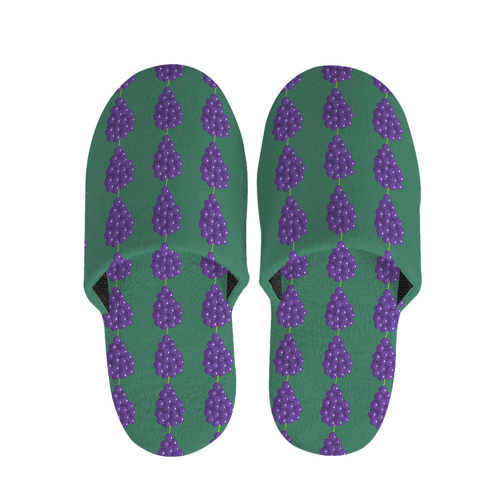 Purple Grape Pattern Print Slippers
