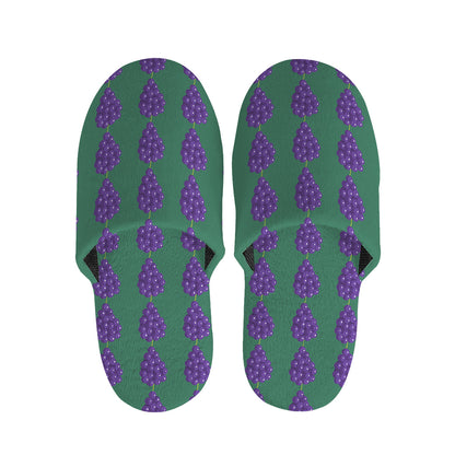 Purple Grape Pattern Print Slippers