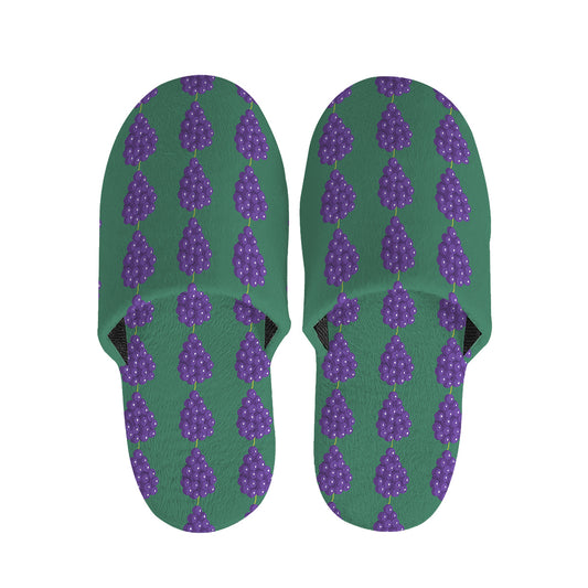 Purple Grape Pattern Print Slippers