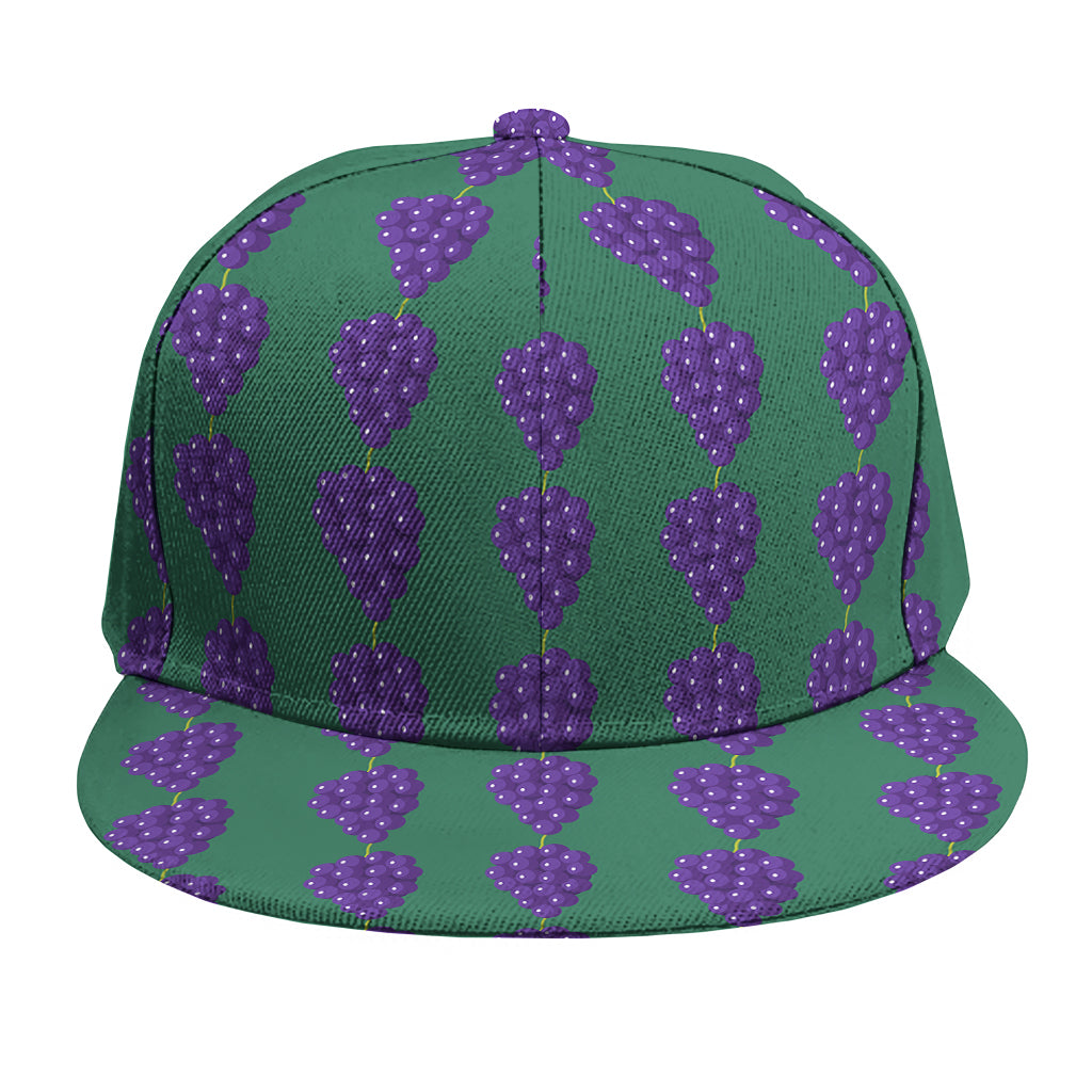 Purple Grape Pattern Print Snapback Cap