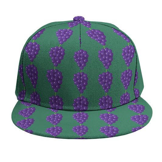 Purple Grape Pattern Print Snapback Cap