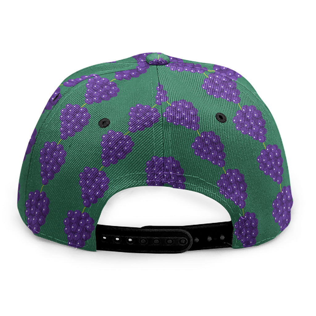 Purple Grape Pattern Print Snapback Cap