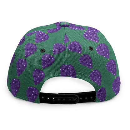 Purple Grape Pattern Print Snapback Cap