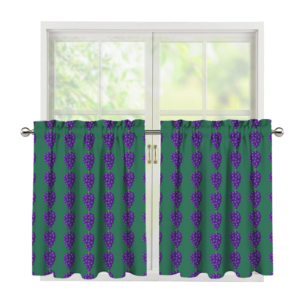 Purple Grape Pattern Print Tier Curtains