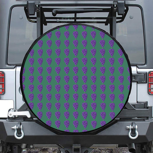Purple Grape Pattern Print Tire Cover