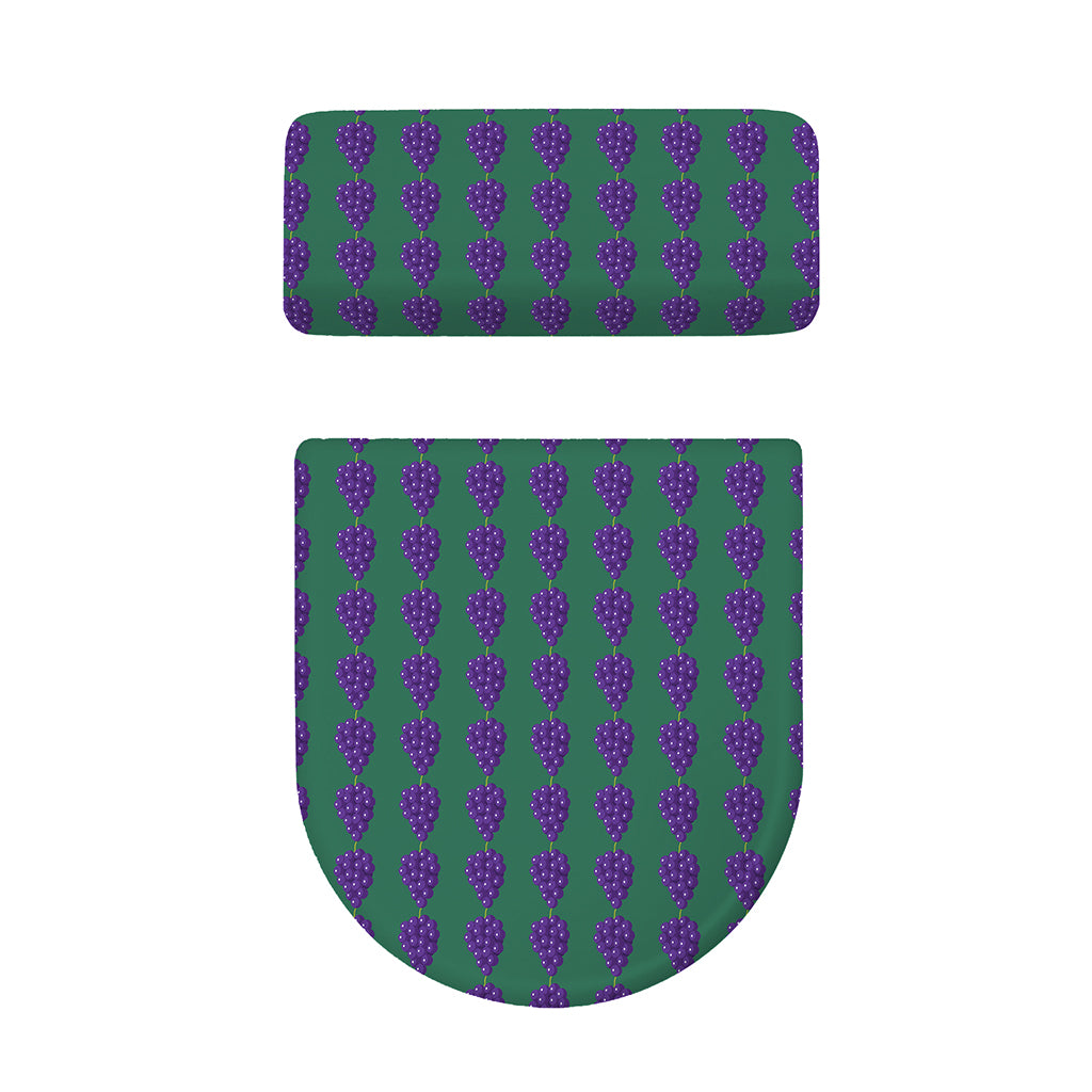 Purple Grape Pattern Print Toilet Lid And Tank Cover Set