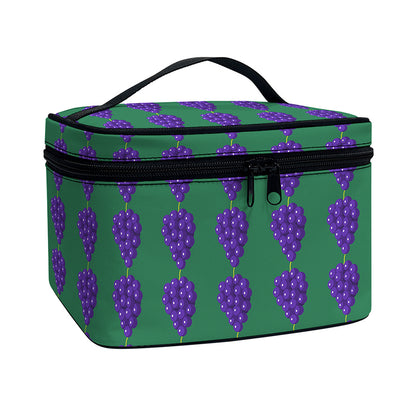 Purple Grape Pattern Print Travel Makeup Bag