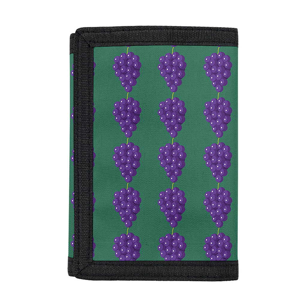 Purple Grape Pattern Print Trifold Wallet