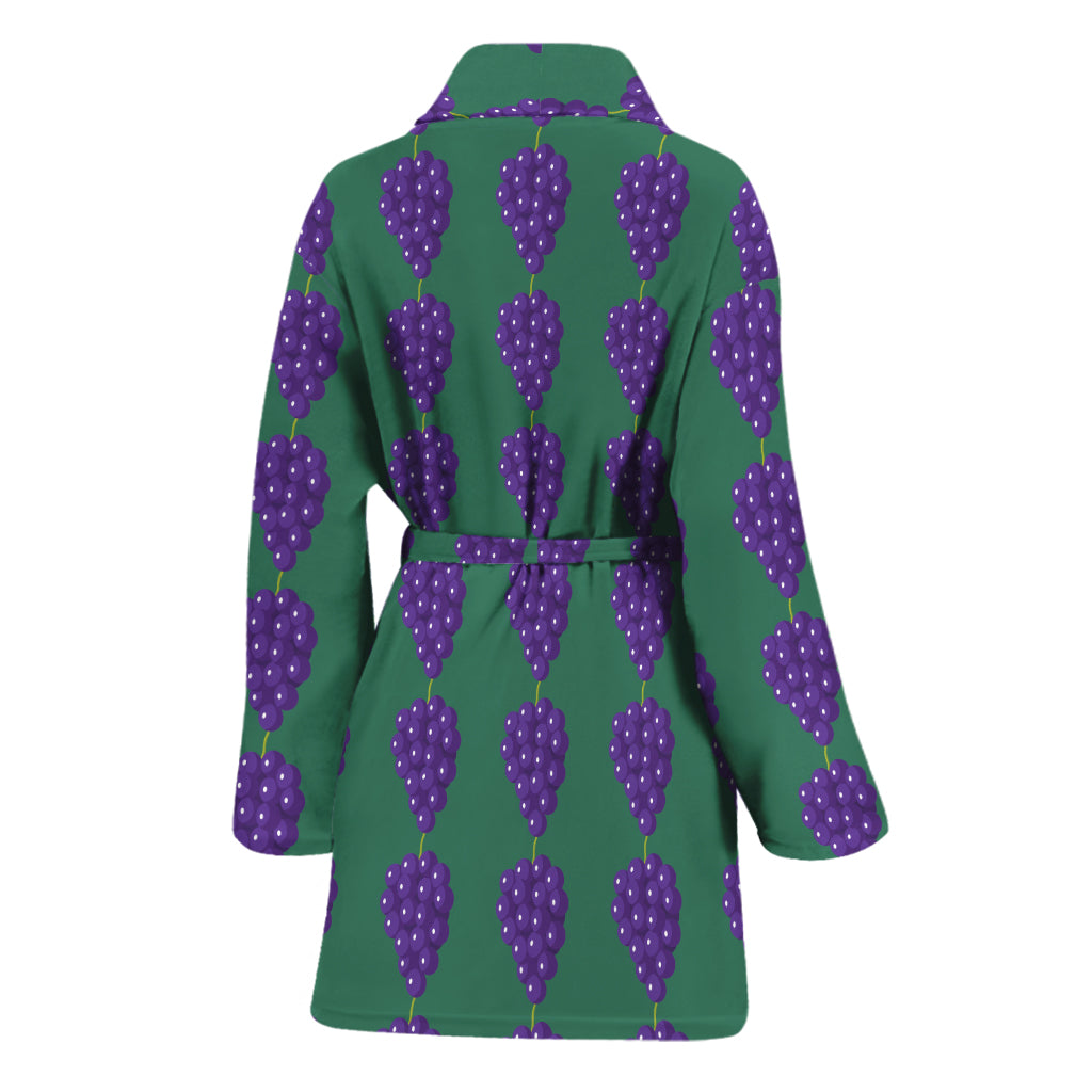 Purple Grape Pattern Print Women's Bathrobe