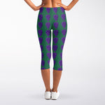 Purple Grape Pattern Print Women's Capri Leggings