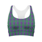 Purple Grape Pattern Print Women's Sports Bra
