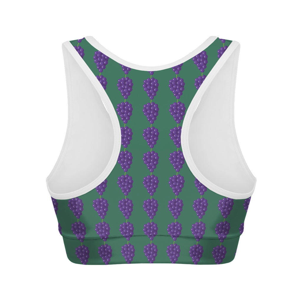 Purple Grape Pattern Print Women's Sports Bra