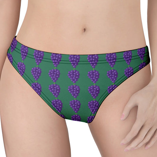 Purple Grape Pattern Print Women's Thong