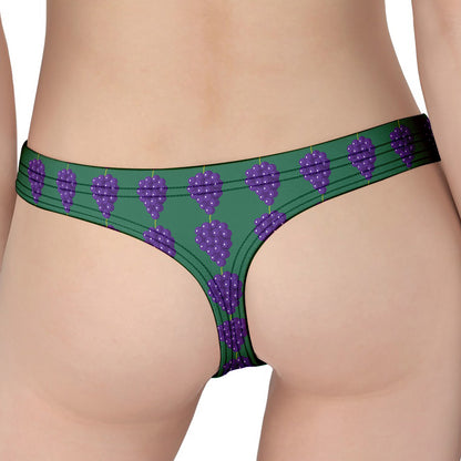 Purple Grape Pattern Print Women's Thong