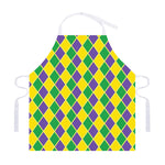 Purple Green And Yellow Mardi Gras Print Adjustable Apron
