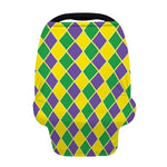 Purple Green And Yellow Mardi Gras Print Baby Seat Cover