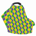 Purple Green And Yellow Mardi Gras Print Baby Seat Cover
