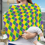 Purple Green And Yellow Mardi Gras Print Baby Seat Cover