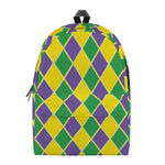 Purple Green And Yellow Mardi Gras Print Backpack