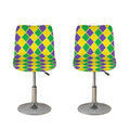 Purple Green And Yellow Mardi Gras Print Bar Stool Covers