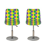 Purple Green And Yellow Mardi Gras Print Bar Stool Covers