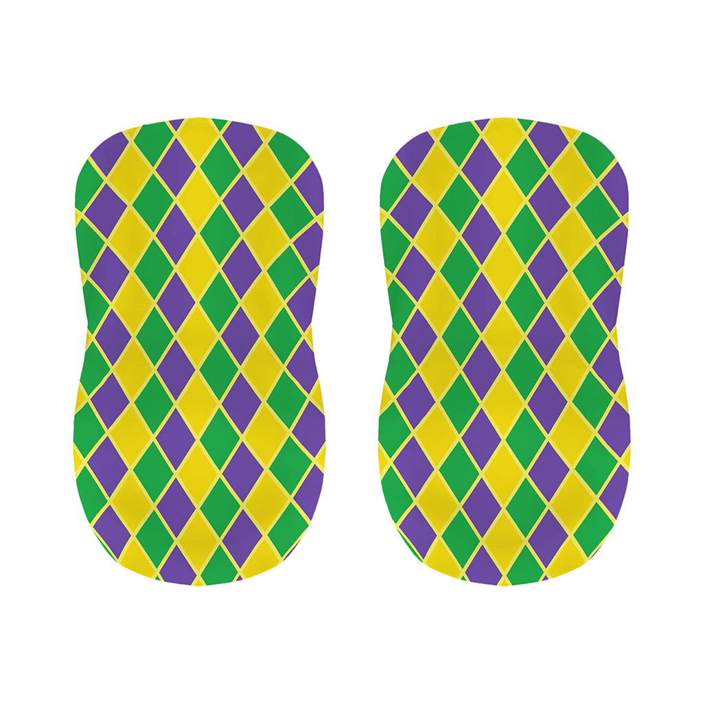 Purple Green And Yellow Mardi Gras Print Bar Stool Covers