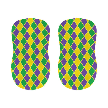 Purple Green And Yellow Mardi Gras Print Bar Stool Covers