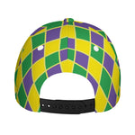 Purple Green And Yellow Mardi Gras Print Baseball Cap