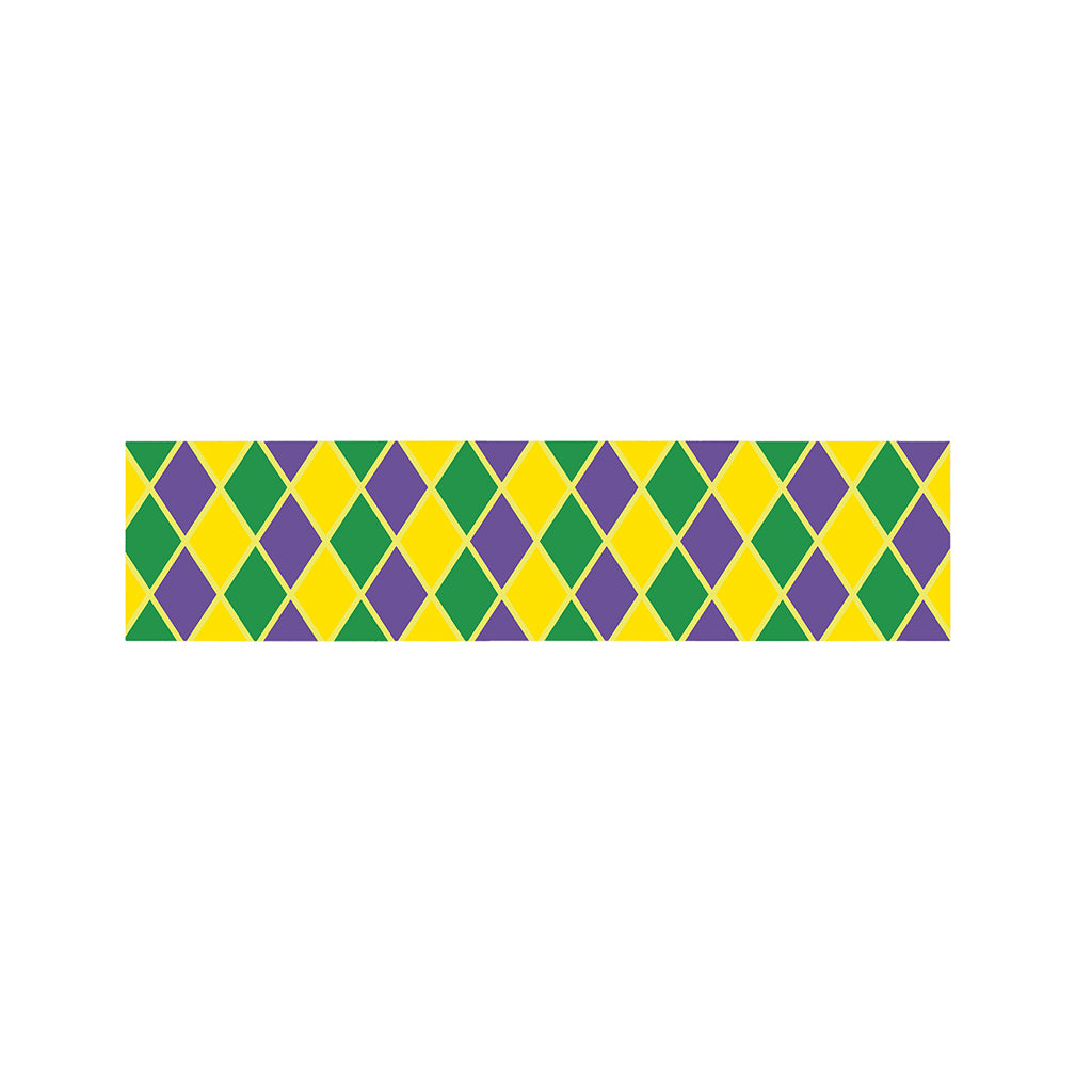 Purple Green And Yellow Mardi Gras Print Bed Runner