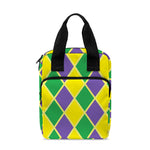 Purple Green And Yellow Mardi Gras Print Bible Tote Bag
