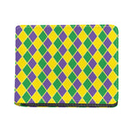 Purple Green And Yellow Mardi Gras Print Bifold Wallet