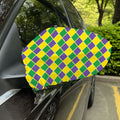 Purple Green And Yellow Mardi Gras Print Car Side Mirror Covers
