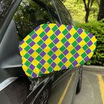 Purple Green And Yellow Mardi Gras Print Car Side Mirror Covers