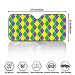 Purple Green And Yellow Mardi Gras Print Car Windshield Sun Shade
