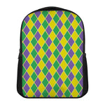 Purple Green And Yellow Mardi Gras Print Casual Backpack