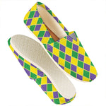 Purple Green And Yellow Mardi Gras Print Casual Shoes
