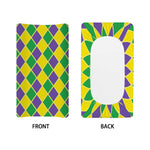 Purple Green And Yellow Mardi Gras Print Changing Pad Cover