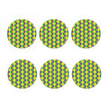 Purple Green And Yellow Mardi Gras Print Coaster Set