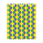 Purple Green And Yellow Mardi Gras Print Curtain