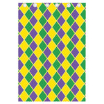 Purple Green And Yellow Mardi Gras Print Curtain