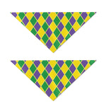 Purple Green And Yellow Mardi Gras Print Dog Bandana