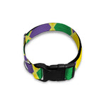Purple Green And Yellow Mardi Gras Print Dog Collar