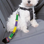 Purple Green And Yellow Mardi Gras Print Dog Seat Belt