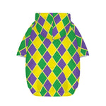 Purple Green And Yellow Mardi Gras Print Dog Zip Up Hoodie