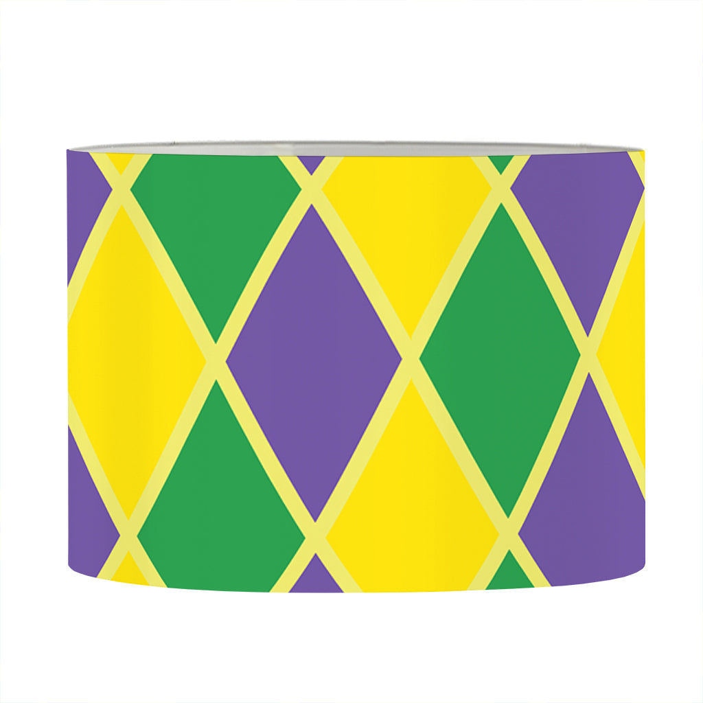 Purple Green And Yellow Mardi Gras Print Drum Lamp Shade