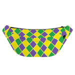 Purple Green And Yellow Mardi Gras Print Fanny Pack