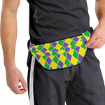 Purple Green And Yellow Mardi Gras Print Fanny Pack