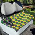 Purple Green And Yellow Mardi Gras Print Golf Cart Seat Cover