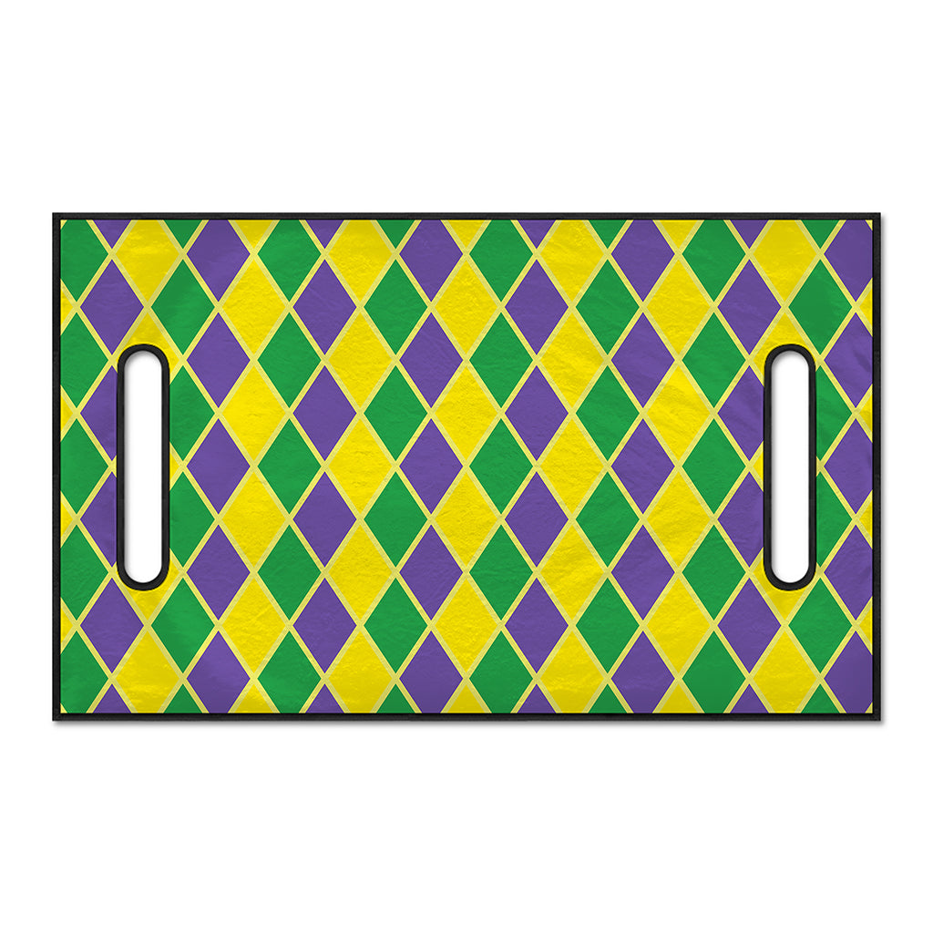 Purple Green And Yellow Mardi Gras Print Golf Cart Seat Cover