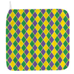 Purple Green And Yellow Mardi Gras Print Hand Towel